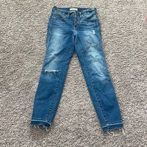 Madewell 10" High-Rise Skinny denim Jeans in Hayes Wash size 25